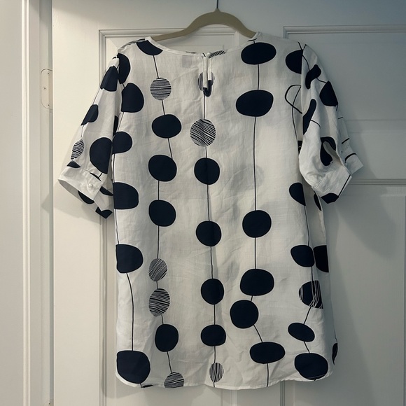 Gomorn polka dot top, size xl white/black, short sleeves - Picture 2 of 7